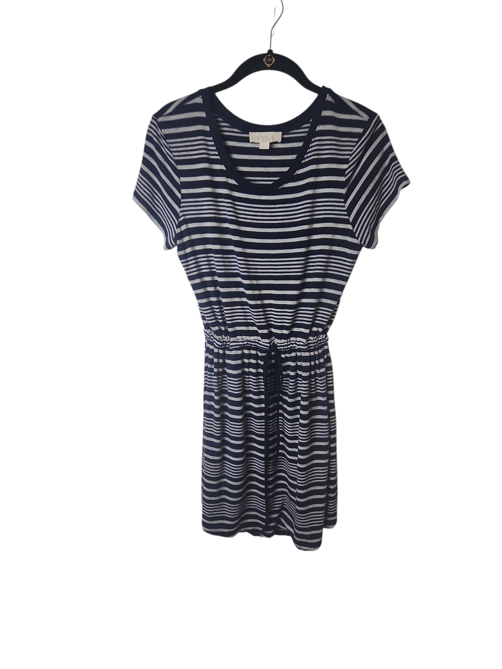 Olive & Oak Navy and White Nautical Striped Drawstring Dress Size S